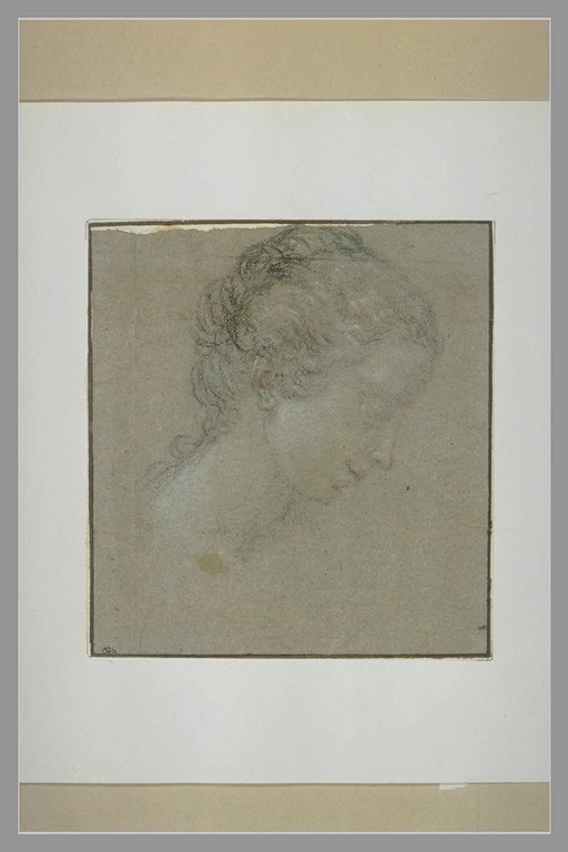 Testa di giovane donna, di profilo, rivolta a destra - Museo del Louvre, Parigi